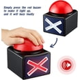 thumbnail image 3 of 2 paquetes de zumbadores de respuesta de juego, botones de alarma con sonido y luz roja, zumbadores de juego, concurso de preguntas divertido, botón de respuesta, espectáculo de juegos, accesorios de fiesta para adultos, adolescentes, niños y niñas Rojo Verde, 3 of 5