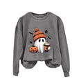 thumbnail image 4 of Vintage Washed Graphic Crewneck Sweatshirt for Women Witchy Vibes Aesthetic Tops Perfect for Trick or Treat Autumn Party, 4 of 4