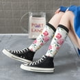 thumbnail image 4 of Bixox Colorful Flowers Patterned Men's and Women's Knee Socks High Socks Outdoor Sports Socks, 4 of 5