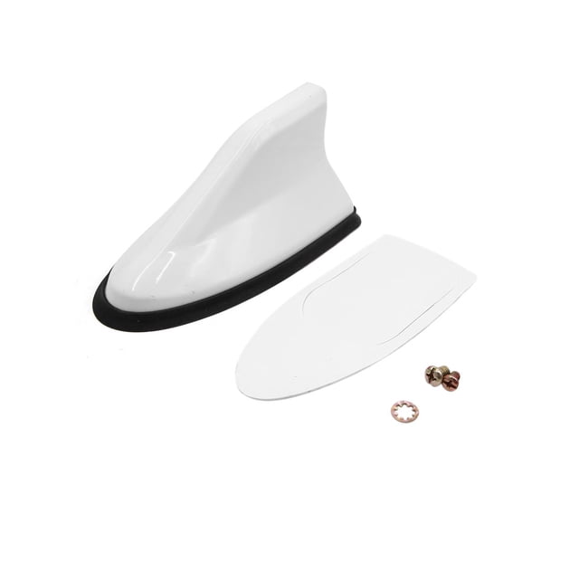 Antena de coche Unique Bargains 16,4cmx7,9cm Señal AM/FM Diseño Aleta de Tiburón de Plástico Blanco