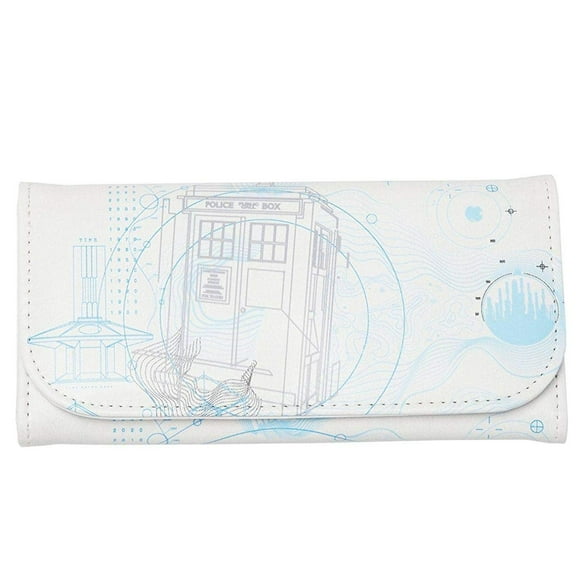 Billetera TARDIS con estampado blanco de Doctor Who para mujer