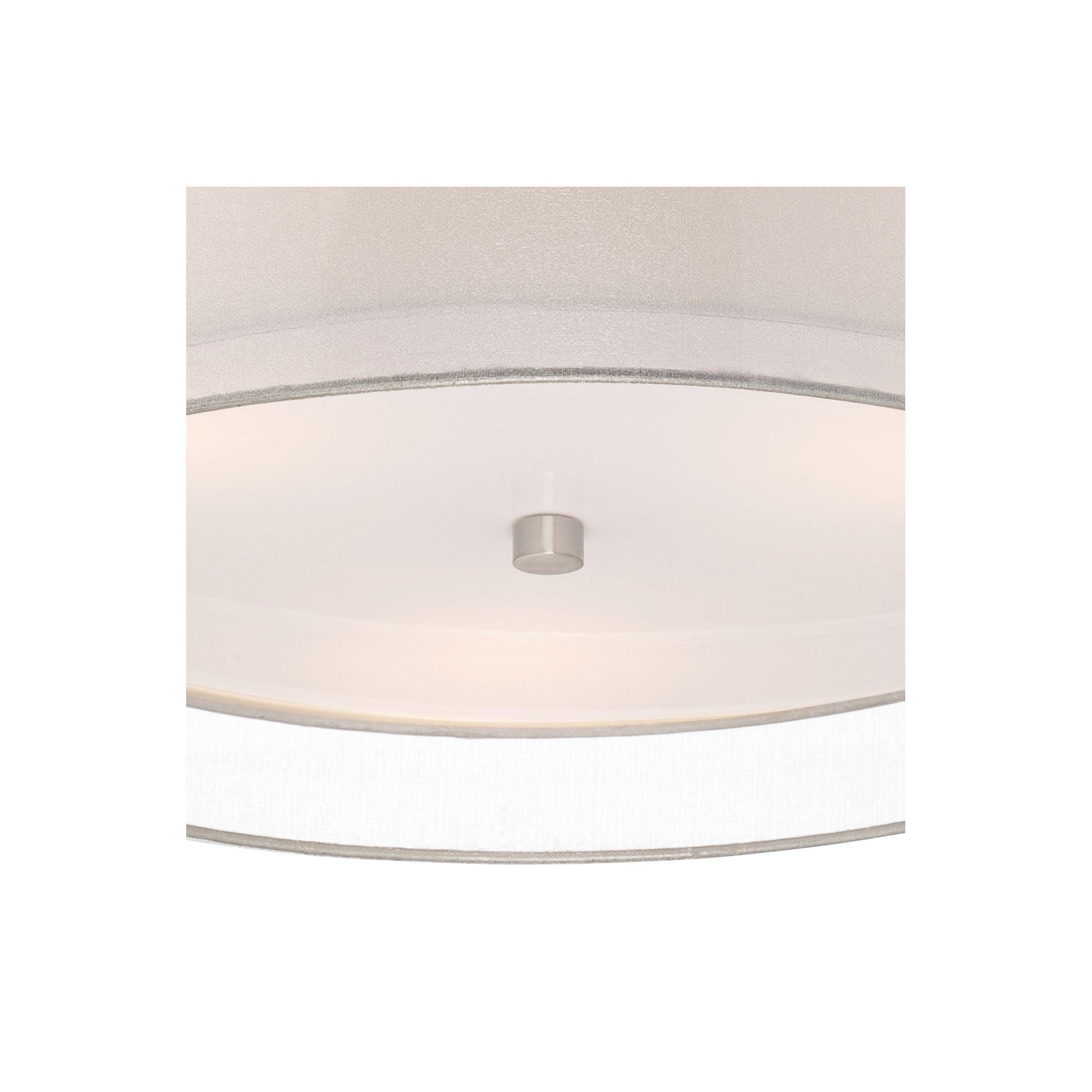 Possini Euro Design Ceiling Light Flush Mount Fixture Polished Nickel Double Drum 18" Wide for Bedroom Kitchen