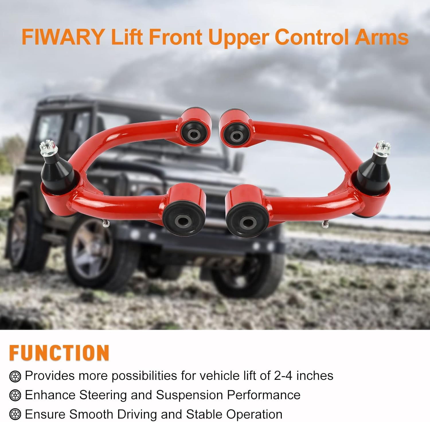 PANGOLIN 2Pcs 2-4" Lift Front Upper Control Arms Fits for 2003-2022 Toyota 4Runner FJ Cruiser, 2003-2016 Lexus GX470 GX460 Control Arms Adjustable Suspension Control Arms with Ball Joint