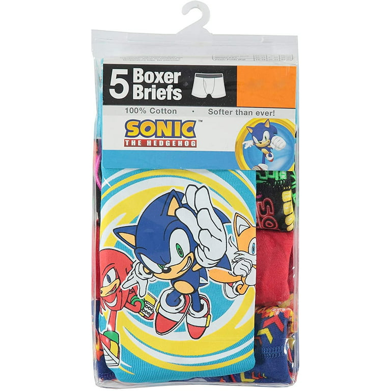 Sonic The Hedgehog Boys Briefs Size 8 100% Combed Cotton Tagless Comfort 5  pack