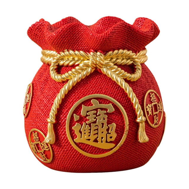 Bolso para Festival de Primavera, jarrón Feng Shui, adorno, decoración de mesa, Material decorativo de resina para decoración de estante de pared Estilo A