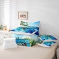 thumbnail image 4 of Erosebridal Sea Turtle Comforter Set Queen 7 Pieces Palm Tree Ocean Marine Beach Themed Bedding Set Hawaiian Tropical Island Bed in a Bag with Comforter,Sheets, 4 of 5