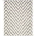 thumbnail image 3 of SAFAVIEH Cambridge Kaitlyn Zig Zag Stripes Wool Area Rug, Silver/Ivory, 8' x 10', 3 of 9