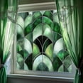 thumbnail image 5 of 50cm Green Fan Shaped Art Glass Window Film Static Cling Sticker Privacy Decal For Windows Doors Bathrooms Kitchens, 5 of 5