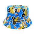 thumbnail image 4 of Oiyii Infant Boys Water‑Repellent Wide‑Brim Bucket Hats Machinery Printed Camping Sun Hats, Light Blue, 4 of 5