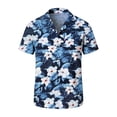 thumbnail image 2 of OGLCCG Hawaiian Shirt for Men Short Sleeve Floral Button Down Tops Summer Tropical Holiday Beach T Shirts,S,Blue 1, 2 of 6