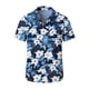thumbnail image 4 of Ceisia Men's Tropical Floral Print Short Sleeve Button Down Hawaiian Shirt for Beach Vacation Blue L Gifts, 4 of 7