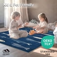 thumbnail image 4 of ODIKA 4'x6' Machine Washable Non-Slip Area Rug, Charming Coastal Fishing Motif Nautical Blue High Traffic Rug, Blue, 4609, 4 of 7