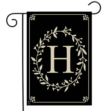 Garden Flag Letter - Briarwood Lane Classic Monogram Letter H Garden Flag Everyday 12.5