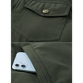 thumbnail image 5 of HOW'ON Men's Winter Casual Sherpa Lined Jacket Multi Pockets Quilted Warm Coat Army Green L, 5 of 7