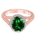 thumbnail image 3 of AoneJewelry 2.00 Carat Oval Shape Emerald Diamond Ring In 10K Solid Rose, White & Yellow Gold, 3 of 4