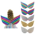thumbnail image 5 of REDARER Kids Angel Wing Accessory Metallic Embossed Wing Decor Cosplay Prop for Halloween Party Stage Show Festival Performance Dress Up,One Size, 5 of 5