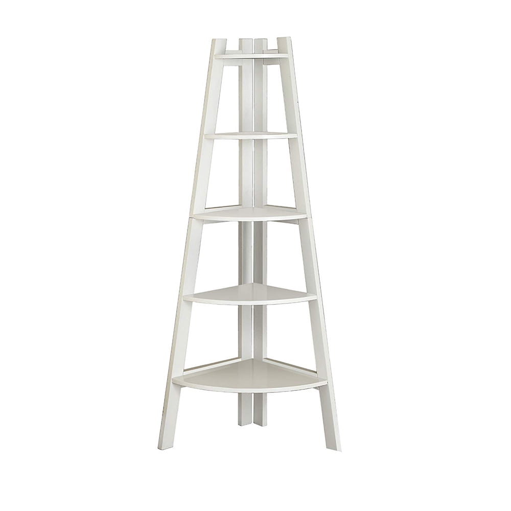 Furniture of America Lyss Contemporary 5 Tier Wooden Corner Ladder