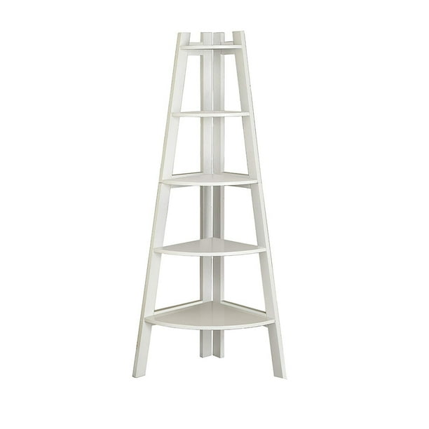 Furniture of America Lyss Contemporary 5 Tier Wooden Corner Ladder