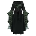 thumbnail image 2 of Kilaqueen Halloween Costumes Woman Vintage Gothic Dress Renaissance Fairy Costume Plus Size Bat Sleeve Corset Medieval Witch Dresses, 2 of 7