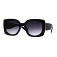 thumbnail image 2 of Mod Womens Thick Plastic Rectangular Retro Plastic Sunglasses Black Smoke, 2 of 4