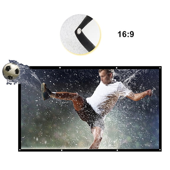 Screen 120-inch 16:9 Projector Screen Portable HD Projection Screen Foldable Wall Mounted For Home Theater Office Movies Indoors Outdoors