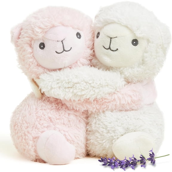 Warmies Hugs Duo Llama Microwavable Weighted Stuffed Animals, Lavender-Scented Plushie, 1 lbs