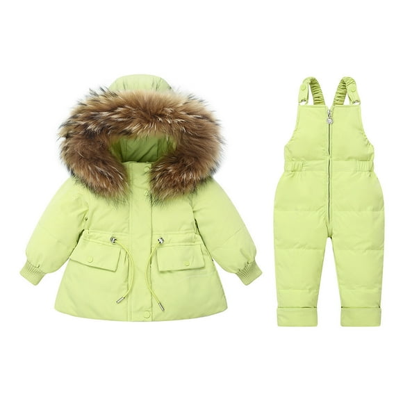 Jamicy Winter Outfit for Toddlers Clearance Sales Toddler Baby Boys Girls Winter Snowsuit Coat Kids Snow Pants Jacket Suit Clothes