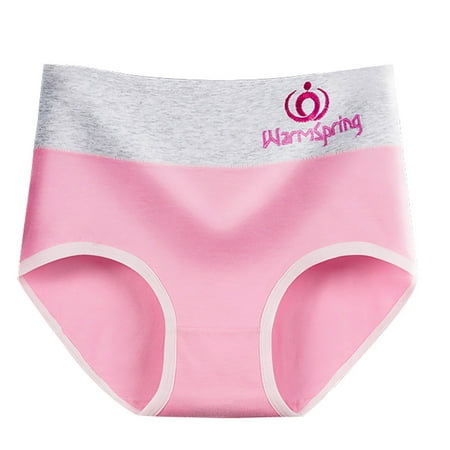 

Waist Patchwork Underwear Underpants Fashion Cotton Abdomen Middle Pants Women