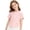 Pink, variant on Zpanxa Kids Shirts for Girls Cute Crew Neck Blouse Short Sleeve Delicate Bow Ornament Detail 1-2 Years