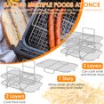 thumbnail image 3 of Wekvgz Air Fryer Rack 3 Layer Dehydrator Rack Stainless Steel Air Fryer Grill Rack Stackable Air Fryer Cooking Rack Multifunctional Grilling Rack for Double Basket Air Fryer Baking, 3 of 10