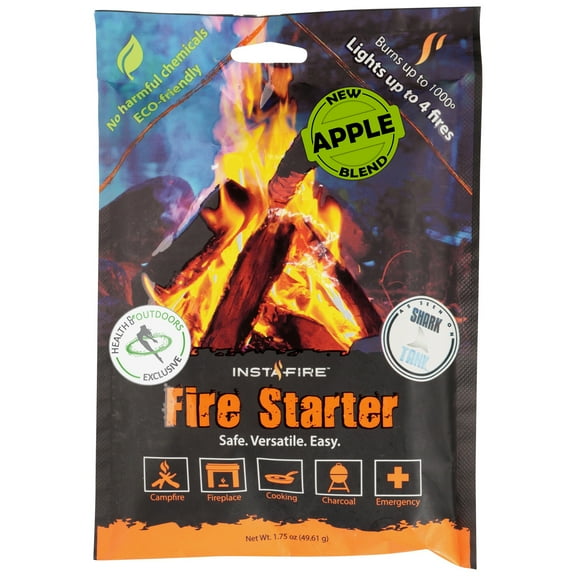 Insta-Fire New Blends APPLE Granulated Fire Starter, All Natural, Eco-Friendly, Lights Fires in Any Weather 1.75oz Pouches (6 Packs)