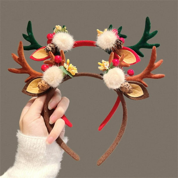 Pinzas Navideñas Para El Cabello Cuernos De Reno Navidad Cuernos Con Bolita Blanca Pinzas Navideñas Para El Cabello Cuernos De Reno Navidad Cuernos Con Bolita Blanca
