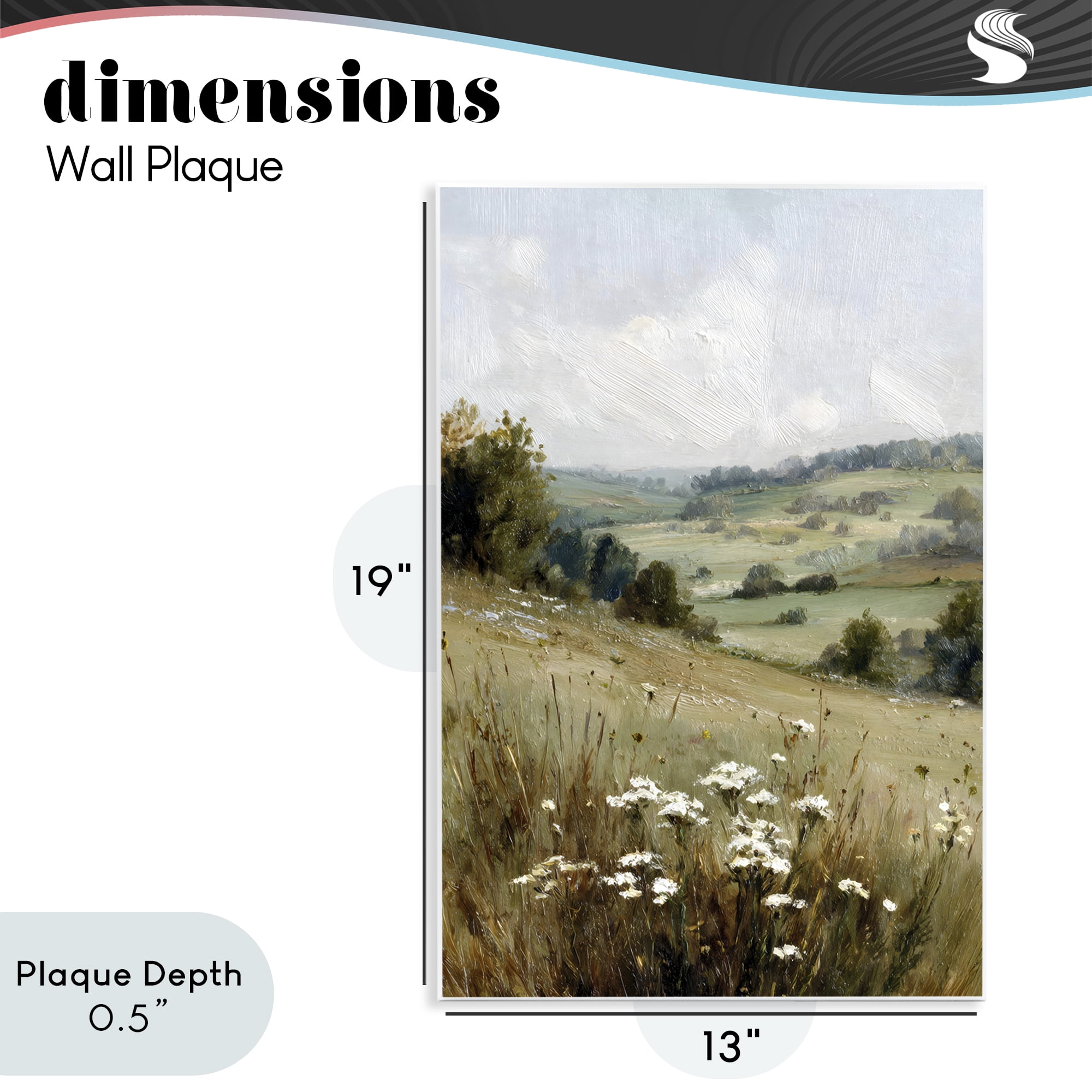 Stupell Industries Hill of White Flowers Wall Plaque Art, design by Petal Prints Design