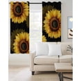 thumbnail image 2 of Spring Sunflower Blackout Curtains for Bedroom Living Room Darkening Curtains 84 Inch Length 2 Panels Set Black Vintage Abstract Painting Window Curtain Window Treatment Grommet Drapes 52"x84", 2 of 9