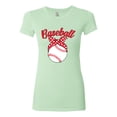 thumbnail image 2 of Wild Bobby, Cute Baseball Mom Ribbon Gift, Mother's Day, Women Slim Fit Junior Tee, Mint, 2XL, 2 of 3