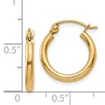 thumbnail image 2 of Beautiful 14K Polished 2mm Tube Hoop Earrings, 2 of 2