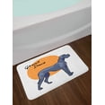 thumbnail image 2 of Dog Lover Bath Mat, Side Pose Dog with Written Breed Name Round, Plush Bathroom Decor Mat with Non Slip Backing, 29.5" X 17.5", Dark Lavender Orange, by Ambesonne, 2 of 2