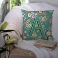 thumbnail image 3 of Carolines Treasures CJ2015-APW1414 Letter A Circle Circle Teal Initial Alphabet Canvas Fabric Decorative Pillow  14Hx14W, 3 of 4