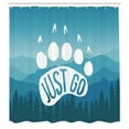 thumbnail image 3 of Ambesonne Retro Shower Curtain, Mountains Graphic, 69"Wx70"L, Blue and White, 3 of 5