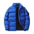 thumbnail image 6 of Puffer Jacket Men Fall Winter Stand Collar Zip Up Puffer Jacket Casual Down Jacket Solid Color Parka Padded Outwear Relaxed Fit Men's Jackets BU2 XL, 6 of 7