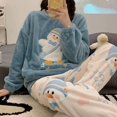 thumbnail image 2 of Pyjamas d'Automne et d'Hiver pour Femmes, Ensemble de Vêtements de Nuit Imprimé Dessin Animé Mignon, Taille M-3TG, Mode Pyjama, 2 of 6
