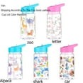 thumbnail image 5 of 450ml Student Animals Water Bottle Kids Childrens Water CUP Giraffe BPA Free Folding Straw Children Drinking Bottle Kids Milk Bottle SHARK, 5 of 8