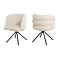 thumbnail image 2 of Hommoo 270° Swivel Accent Chair 2-Piece Chairs Set, Modern Chenille Upholstered Armchair with Metal Base, for Home & Office, Beige, 2 of 6