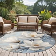 thumbnail image 5 of White Magnolia Round Area&nbsp;Rug 7ft Farmhouse Flowers Non-Slip&nbsp;Washable Circle Rugs Soft Felt Indoor Floor Mat for Bedroom Kitchen Living Room Bathroom, 5 of 9