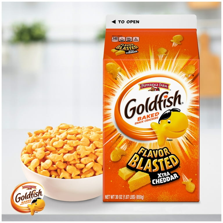 Goldfish Baked Flavor Blasted Xtra Cheddar - Produit Américain. 