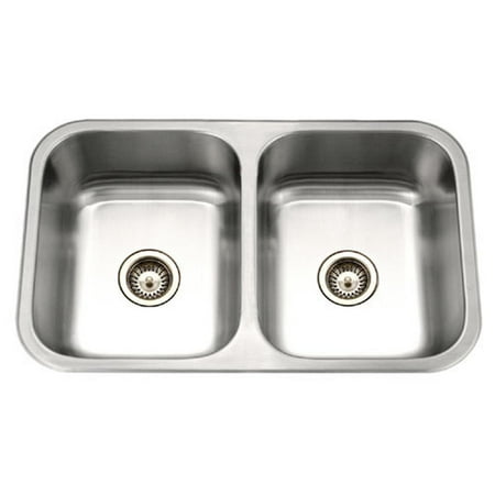 Houzer MGD-3120-1 Medallion Gourmet Series Undermount Stainless Steel 50/50 Double Bowl Kitchen Sink