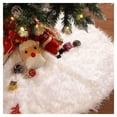 thumbnail image 2 of Christmas Tree Skirt Long-Pile Style With Embroidered Sequins, Pure White & Multi-Color Waterfall Faux Rabbit Fur, 2 of 6