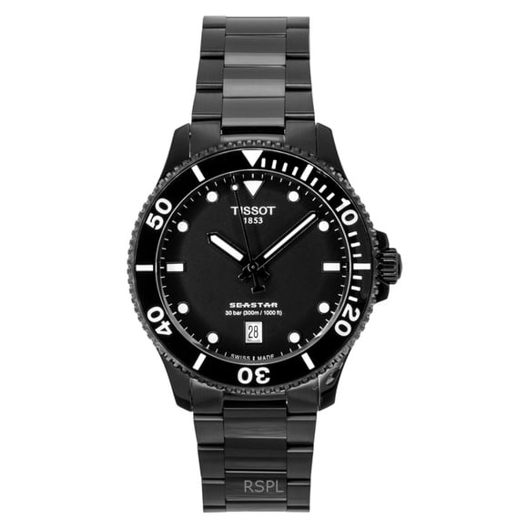 Tissot SeaStar 1000 Acier Inoxydable Cadran Noir Quartz de Plongée T120.410.33.051.00 300 m Montre pour Homme