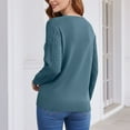 thumbnail image 6 of Women's Cable Knit Sweater Long Sleeve Warm Fall Winter Pullover Crew Neck Trendy Elegant Top, 6 of 9