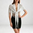 thumbnail image 4 of HuangHuanChen Shawl Wraps for Women With Fringe Triangel Tie Cape Scarf Glitter Hollow Out Soft Breathable Scarf Sheer Mesh Shawls and Wraps for Evening Dresses One Size, 4 of 7